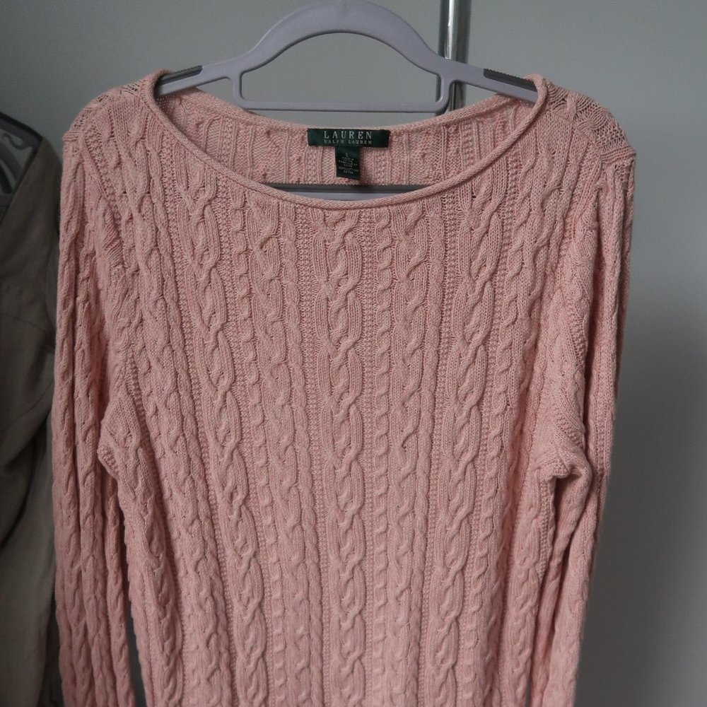 NWOT || Ralph Lauren Blush Cable-Knit Sweater